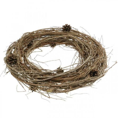 Floristik24 Couronne de brindilles orme couronne naturelle déco couronne nature Ø45cm