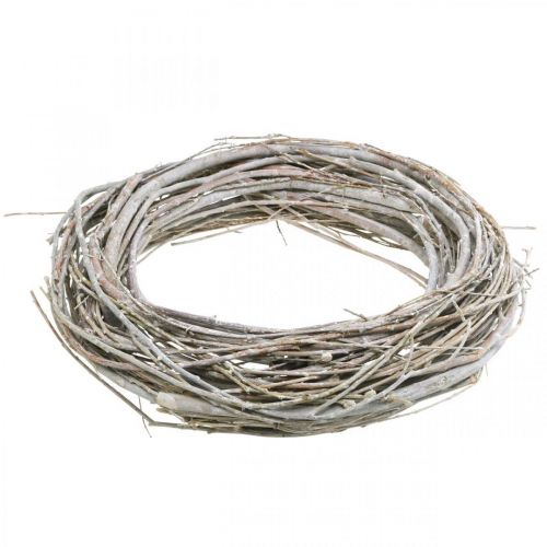 Article Couronne de couronne de saule Couronne déco de saule blanc naturel lavé Ø40cm