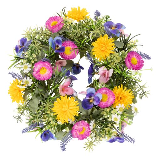 Floristik24 Couronne de fleurs artificielles printanières pour décoration de porte d'entrée, 30 cm