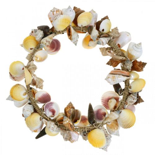 Floristik24 Couronne décorative coquillages et escargots décoration maritime naturelle Ø30cm