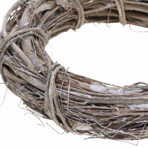 Floristik24 Couronne déco saule Ø20cm blanc délavé