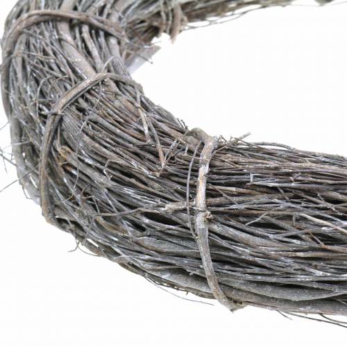 Floristik24 Couronne décorative en saule Ø30cm, blanc lavé
