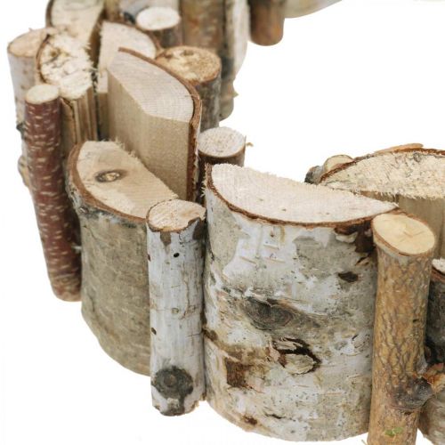 Floristik24 Couronne décorative en bois de bouleau décoration de table Ø30cm H7cm