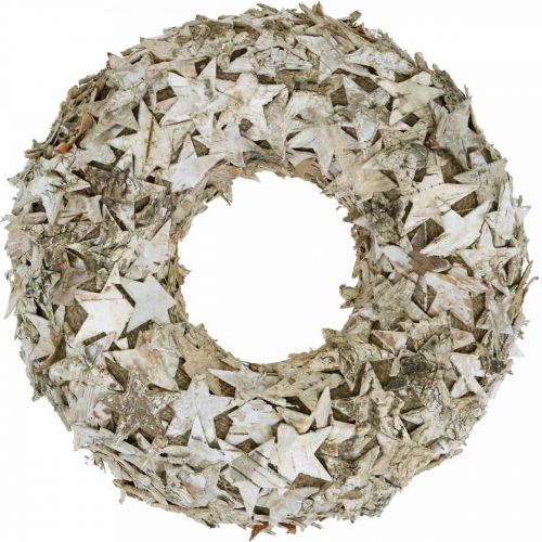 Couronne décorative étoiles écorce de bouleau Couronne de Noël bouleau Ø30cm