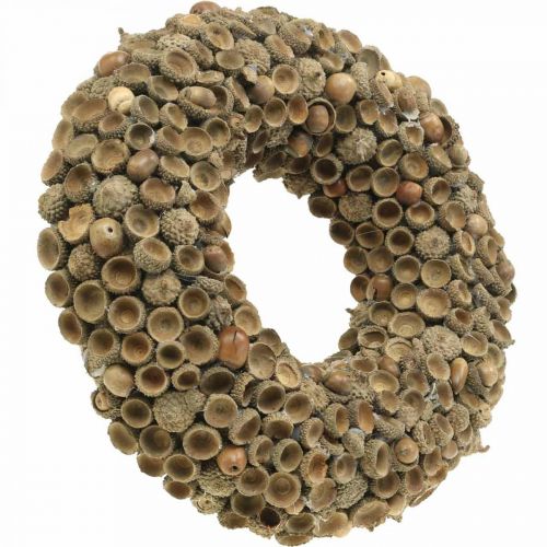 Article Décoration automne couronne de glands naturel Ø30cm