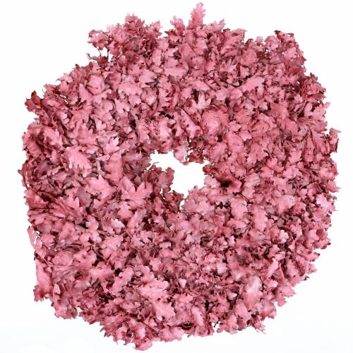 Guirlande de feuilles de chêne rose cirée Ø38cm Guirlande de feuilles de chêne rose cirée Ø38cm