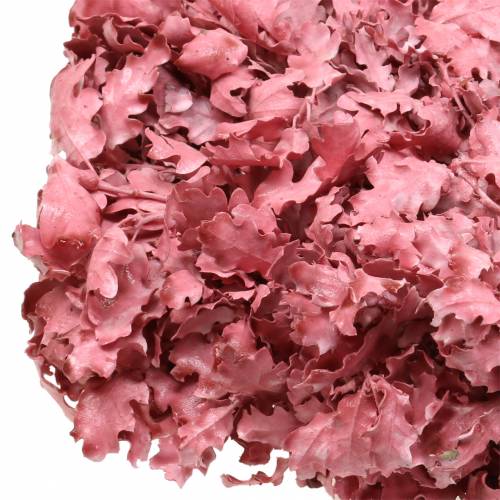 Guirlande de feuilles de chêne rose cirée Ø38cm