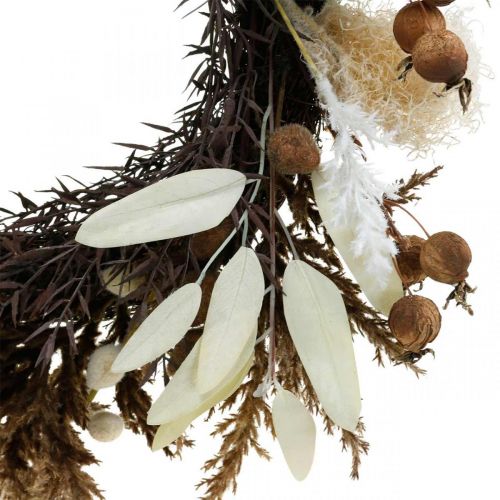 Guirlande décorative gazon artificiel sec et fruits porte couronne Ø50cm