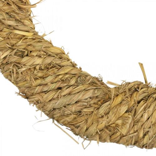 Floristik24 Couronne en paille tressée Ø54cm Couronne décorative rustique sur anneau en bois