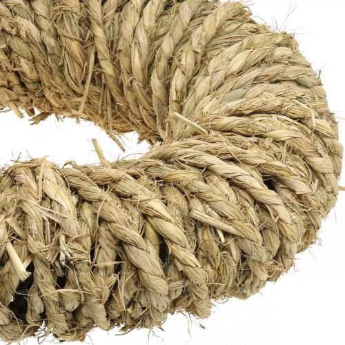 Floristik24 Couronne de paille tressée Ø45cm Couronne d&#39;été rustique nature