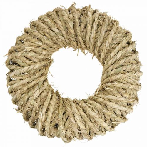 Floristik24 Couronne de paille tressée Ø45cm Couronne d&#39;été rustique nature