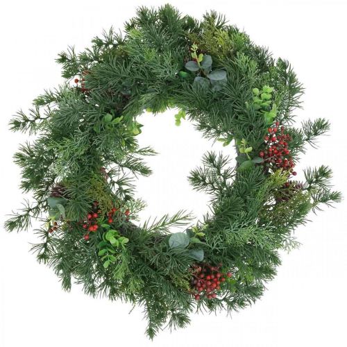 Couronne de pin décorative baies artificielles décoration de table couronne de pin Ø58cm Couronne de pin décorative baies artificielles décoration de table couronne de pin Ø58cm