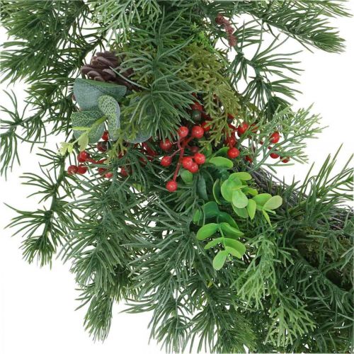 Couronne de pin décorative baies artificielles décoration de table couronne de pin Ø58cm