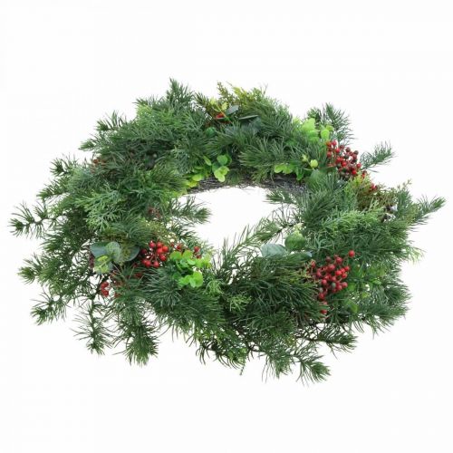Couronne de pin décorative baies artificielles décoration de table couronne de pin Ø58cm