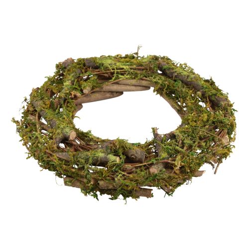 Floristik24 Couronne couronne naturelle couronne en bois branches mousse paillettes Ø40cm