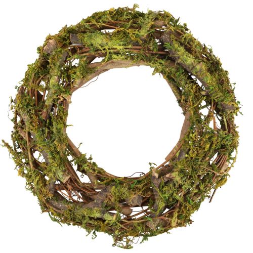 Floristik24 Couronne couronne naturelle couronne en bois branches mousse paillettes Ø40cm
