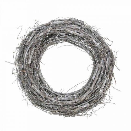 Floristik24 Déco couronne blanche Ø40cm orme, vigne déco printemps couronne naturelle