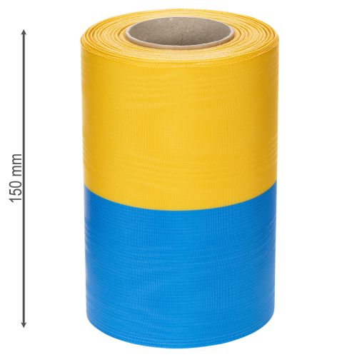 Article Rubans moirés pour couronnes de 150 mm, bleus et jaunes - rubans de deuil et décoratifs haut de gamme, pour les célébrations, rubans pour nœuds
