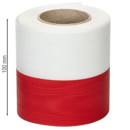 Article Rubans de couronne moirés blanc-rouge 100 mm