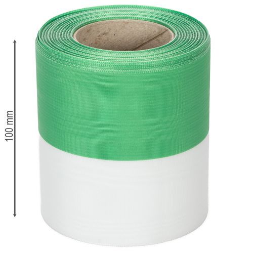 Article Ruban moiré vert et blanc pour couronne, 100 mm x 25 m - ruban national, bordure en taffetas, ruban à nœud, ruban décoratif