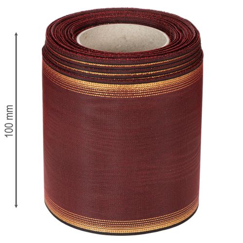 Article Ruban couronne bordeaux 100mm décoration mariage taffetas moiré