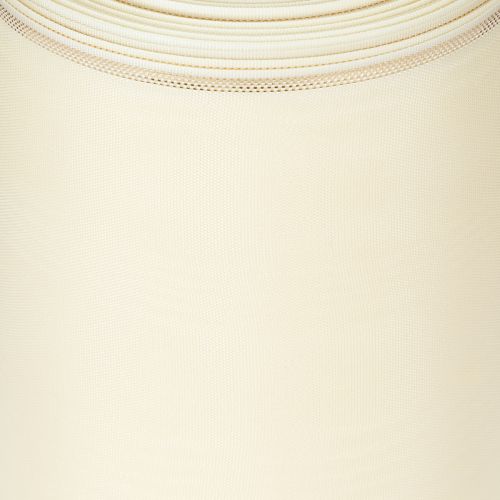 Article Ruban crème pour couronne, bord doré, en satin fin, 125 mm de large, 25 m de long - Imperméable, idéal pour l'impression numérique et respectueux de l'environnement
