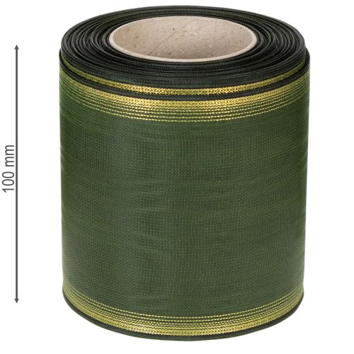 Article Ruban décoratif en taffetas vert foncé moiré 100 mm pour couronne