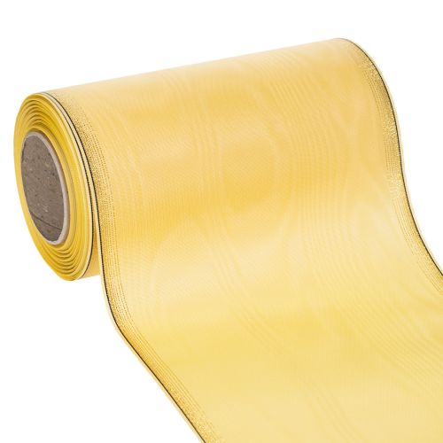 Floristik24 Ruban moiré jaune pour couronne, 175 mm, 25 m