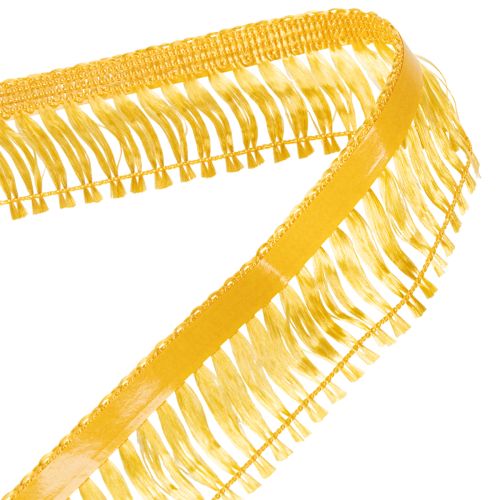 Ruban à pompons et franges dorées autocollantes pour couronne, 40 mm x 25 m | Floristik24.fr
