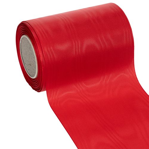 Ruban rouge pour couronne 125 mm x 25 m - Ruban pour compositions florales funéraires, lettrage et décoration