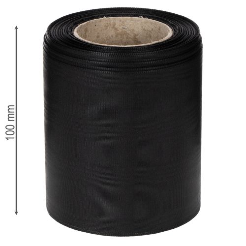 Ruban noir pour couronne 100 mm x 25 m - ruban de deuil, ruban pour nœud, ruban décoratif, fournitures pour fleuristes | Floristik24.fr