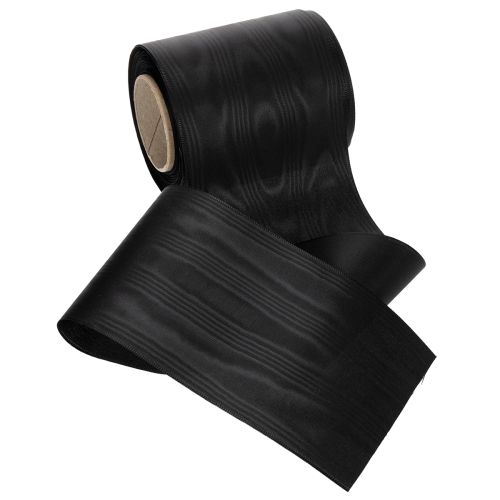 Ruban noir pour couronne 100 mm x 25 m - ruban de deuil, ruban pour nœud, ruban décoratif, fournitures pour fleuristes | Floristik24.fr