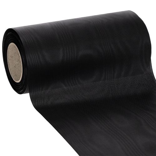 Ruban noir pour couronne, 200 mm x 25 m, résistant aux intempéries et imprimable, idéal pour les compositions florales funéraires. acheter | Floristik24.fr