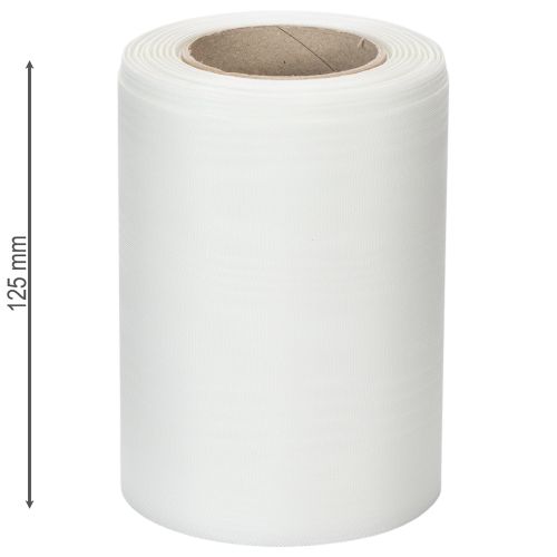 Ruban blanc pour couronne, 125 mm, 25 m, ruban décoratif pour cérémonie funéraire et décoration de tombe | Floristik24.fr
