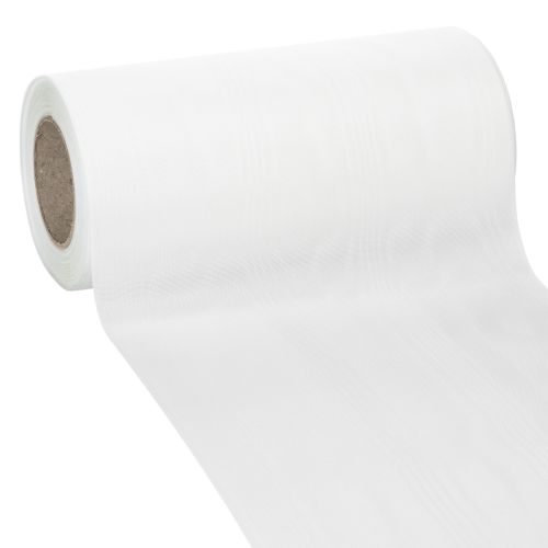 Ruban blanc pour couronne, 200 mm de large, rouleau de 25 m, ruban de deuil, ruban pour nœud, ruban décoratif pour compositions florales funéraires et autres occasions. acheter | Floristik24.fr