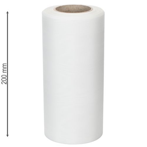 Ruban blanc pour couronne, 200 mm de large, rouleau de 25 m, ruban de deuil, ruban pour nœud, ruban décoratif pour compositions florales funéraires et autres occasions. | Floristik24.fr