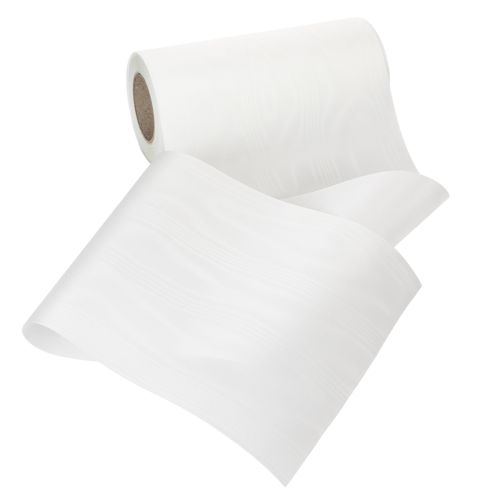 Ruban blanc pour couronne, 200 mm de large, rouleau de 25 m, ruban de deuil, ruban pour nœud, ruban décoratif pour compositions florales funéraires et autres occasions. | Floristik24.fr