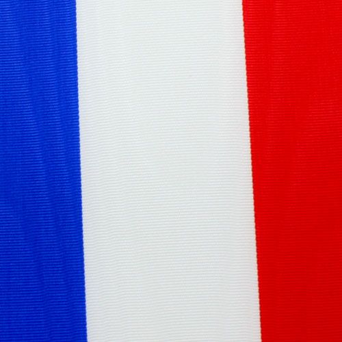 Article Rubans de couronne moiré bleu-blanc-rouge 100 mm