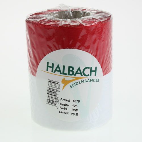 Article Rubans pour couronne moiré blanc-rouge 125 mm