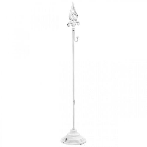 Porte-couronne blanc shabby chic 1 crochet H76cm