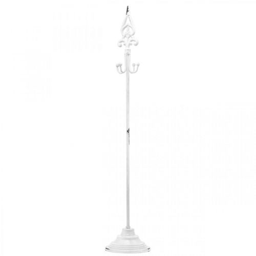 Article Porte-couronne Shabby Chic Blanc Support de couronne Métal 4 crochets H76cm