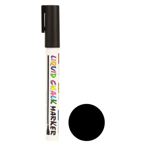 Floristik24 Marqueur à craie stylo à craie noir soluble dans l&#39;eau 3mm 1 pièce