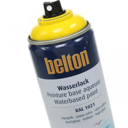 Article Vernis à l&#39;eau sans Belton jaune haute brillance en spray jaune colza 400ml