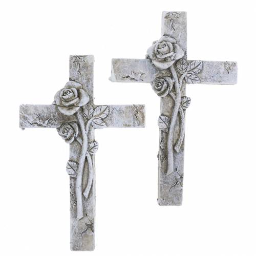 Floristik24 Croix de décoration funéraire 7,5 cm x 11 cm 4 pcs