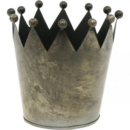 Floristik24 Déco couronne aspect antique décoration de table métal gris Ø15cm H15cm