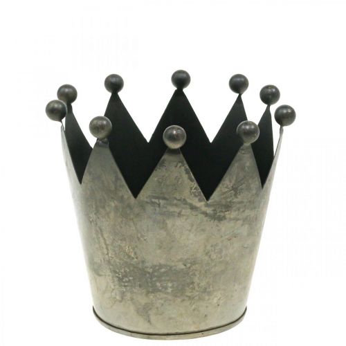 Floristik24 Déco couronne aspect antique décoration de table en métal gris Ø12,5cm H12cm