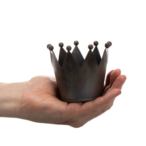 Couronne décorative en métal noir 10 cm pour la maison | Floristik24.fr