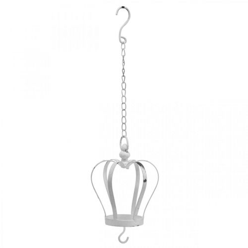 Floristik24 Couronne décorative à suspendre blanche shabby chic H20cm