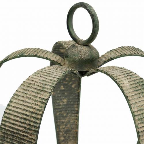 Floristik24 Couronne déco métal antique vert mousse, beige Ø28cm H36,5cm