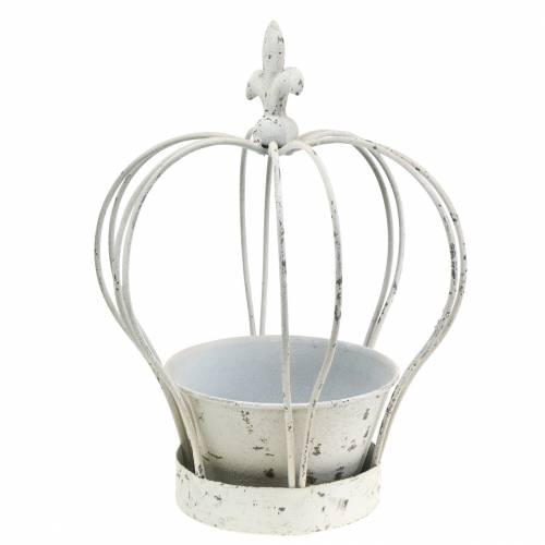 Floristik24 Couronne à décor de bol en métal blanc H26cm